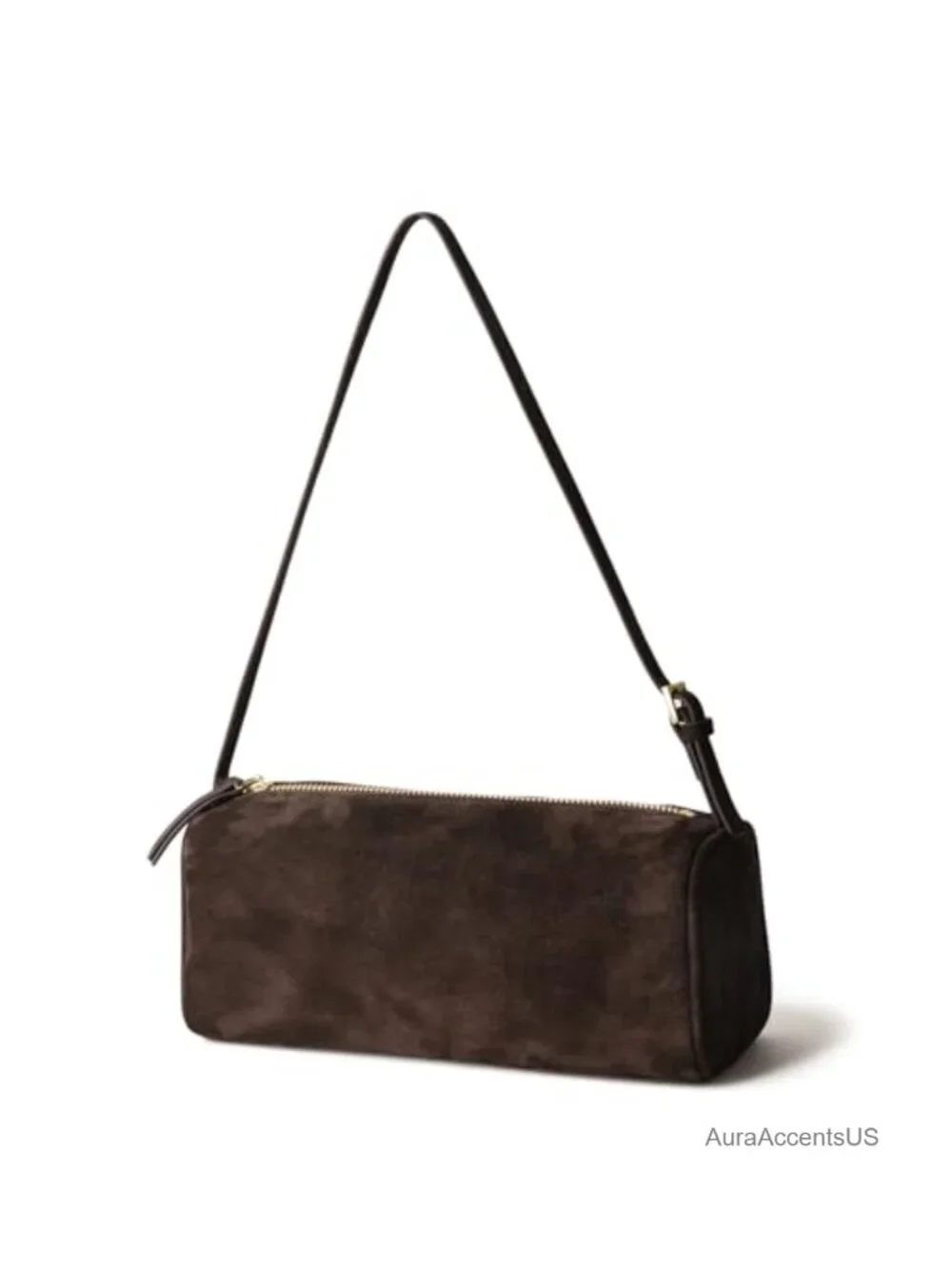 Suede Leather Crossbody Barrel Bag Hobo Shoulder Purse